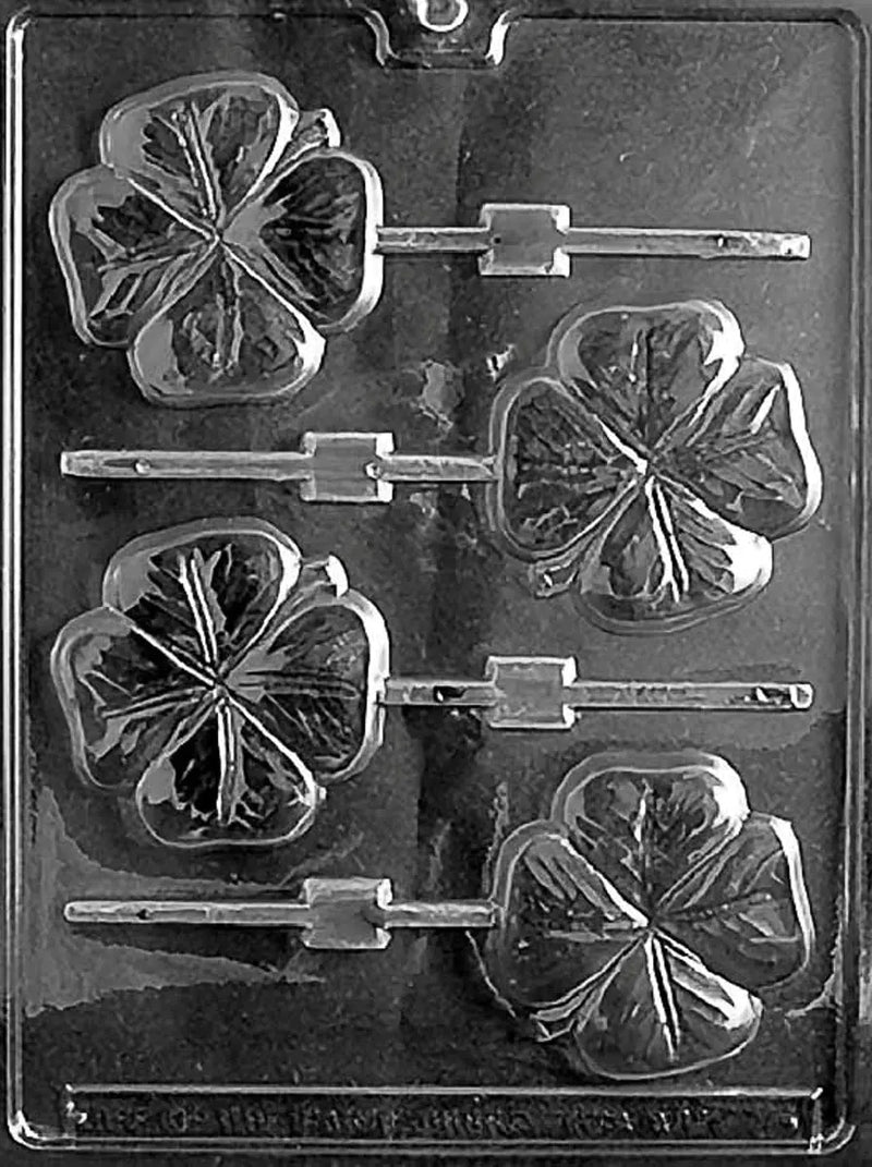 NCS St. Patricks Day Shamrock Lollipop Chocolate Mold Clear 1 Count - P002