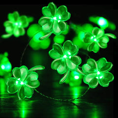 BOHON St Patricks Day Decorations Shamrocks String Lights Battery Operated with Remote 10 ft 40 LEDs Lucky Clover Green Lights for Bedroom Party Feast of Saint St. Patricks Day Decoration