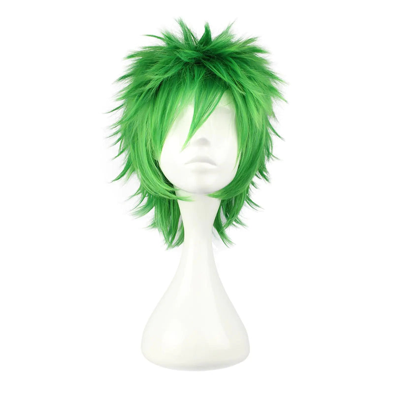 COSPLAZA Cosplay Wig Short Green Spiked Punk St Patricks Day Anime Hair