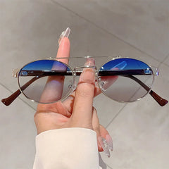 Oval Sunglasses Women Luxury Fashion Glasses Vintage Sunscreen Shades