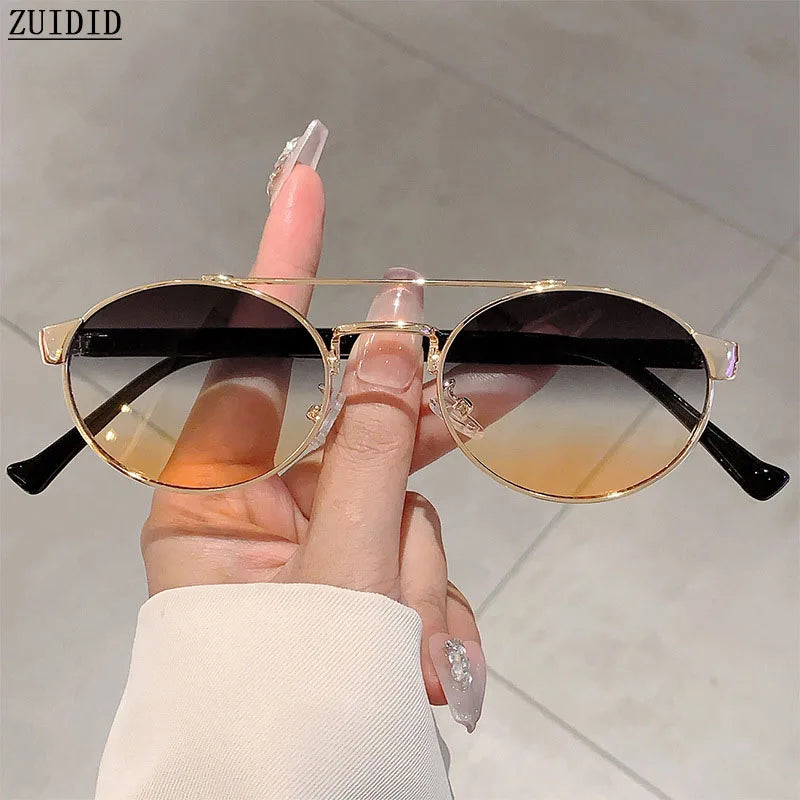 Oval Sunglasses Women Luxury Fashion Glasses Vintage Sunscreen Shades