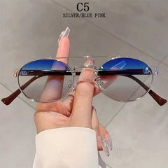 Oval Sunglasses Women Luxury Fashion Glasses Vintage Sunscreen Shades