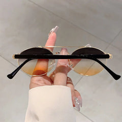 Oval Sunglasses Women Luxury Fashion Glasses Vintage Sunscreen Shades