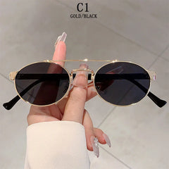 Oval Sunglasses Women Luxury Fashion Glasses Vintage Sunscreen Shades