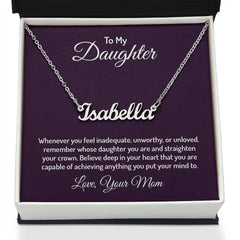 Custom Name Necklace - For Daughter From Mom