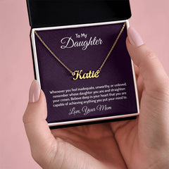 Custom Name Necklace - For Daughter From Mom