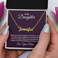 Custom Name Necklace - For Daughter From Mom